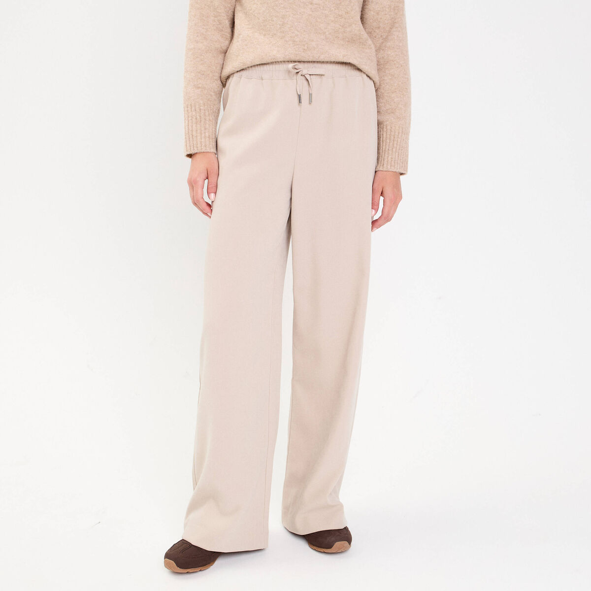 Pantalon large fluide sable femme