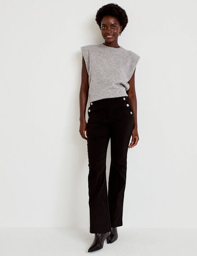 Pantalon taille haute noir femme