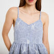 Top col v bretelles fines chin&eacute; bleu clair femme