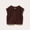 Gilet sans manches effet polaire marron fonc&eacute; femme