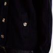 Veste droite col mao manches longues bleu marine femme