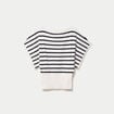 Pull ample manches courtes col rond blanc femme