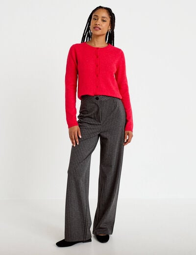 Pantalon bootcut taille haute gris fonc&eacute; femme