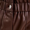 Short regular taille haute similicuir marron fonc&eacute; femme