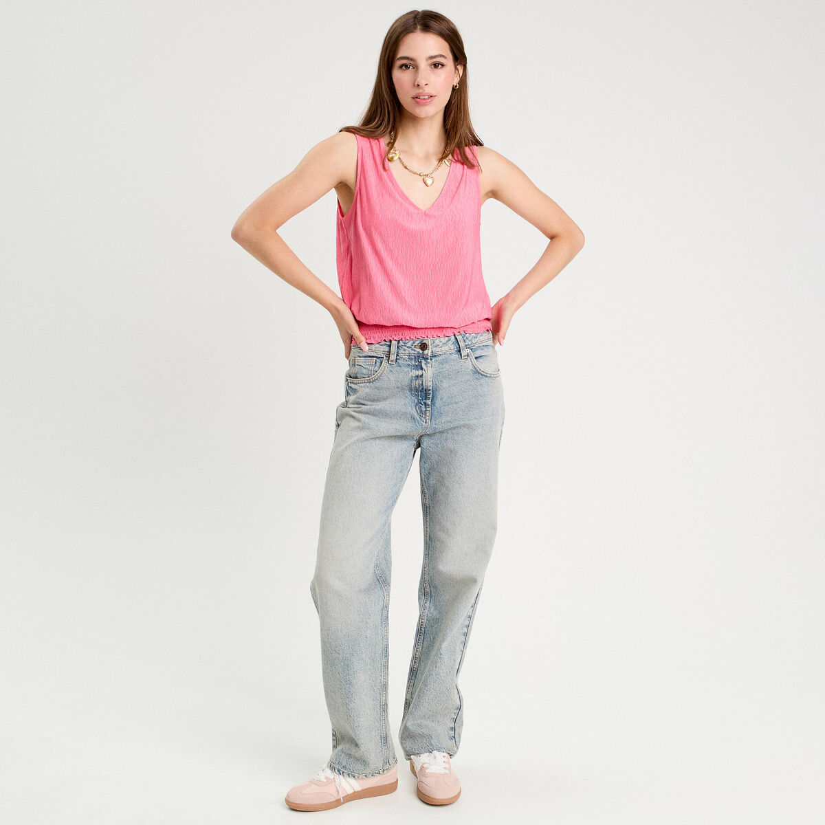 D&eacute;bardeur cintr&eacute; rose femme