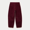 Pantalon large en velours bordeaux femme