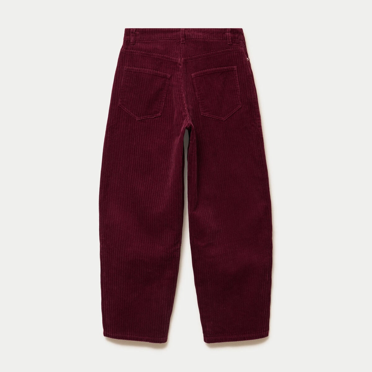 Pantalon large en velours bordeaux femme