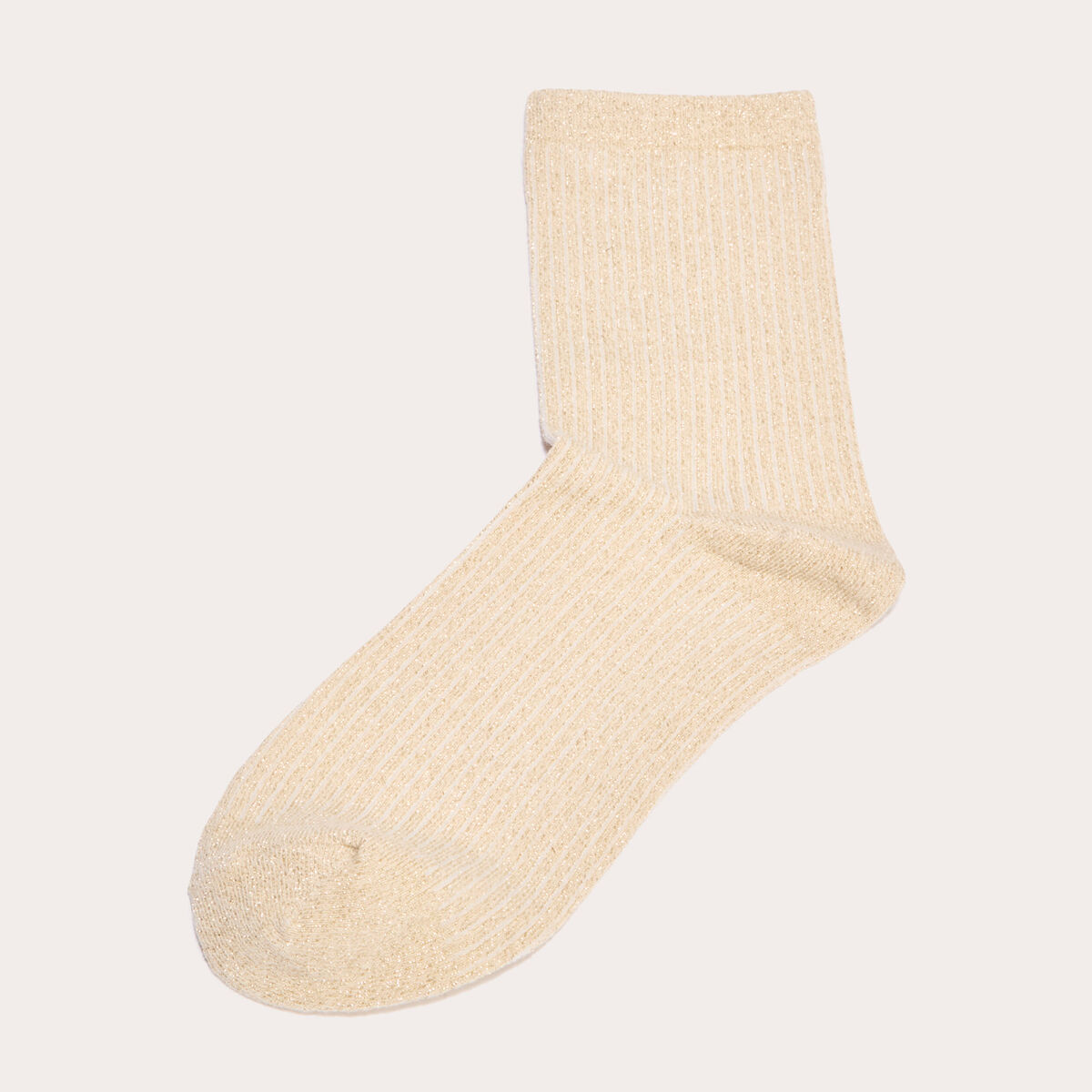 Chaussettes fils m&eacute;tallis&eacute;s couleur or femme