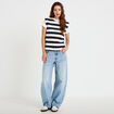 Jean coupe large denim triple stone femme