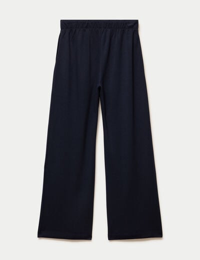 Jogging bootcut taille haute bleu marine femme