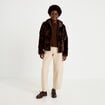 Parka r&eacute;versible &agrave; capuche marron fonc&eacute; femme