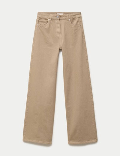 Jean wide leg taille haute gris femme