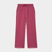 Pantalon large taille haute en cr&ecirc;pe prune femme
