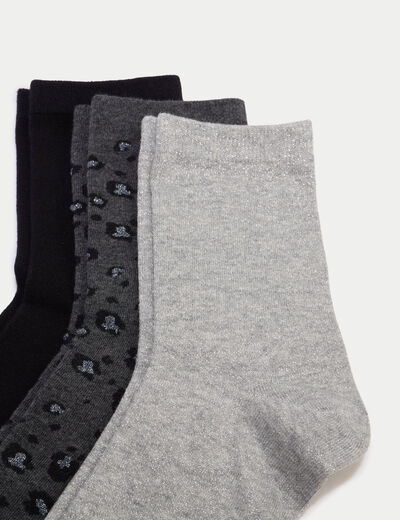 Lot de 3 paires de chaussettes gris clair femme