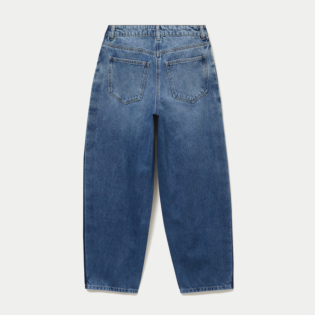 Jean mom cropped denim double stone femme