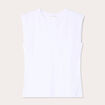 T-shirt col rond sans manches blanc femme