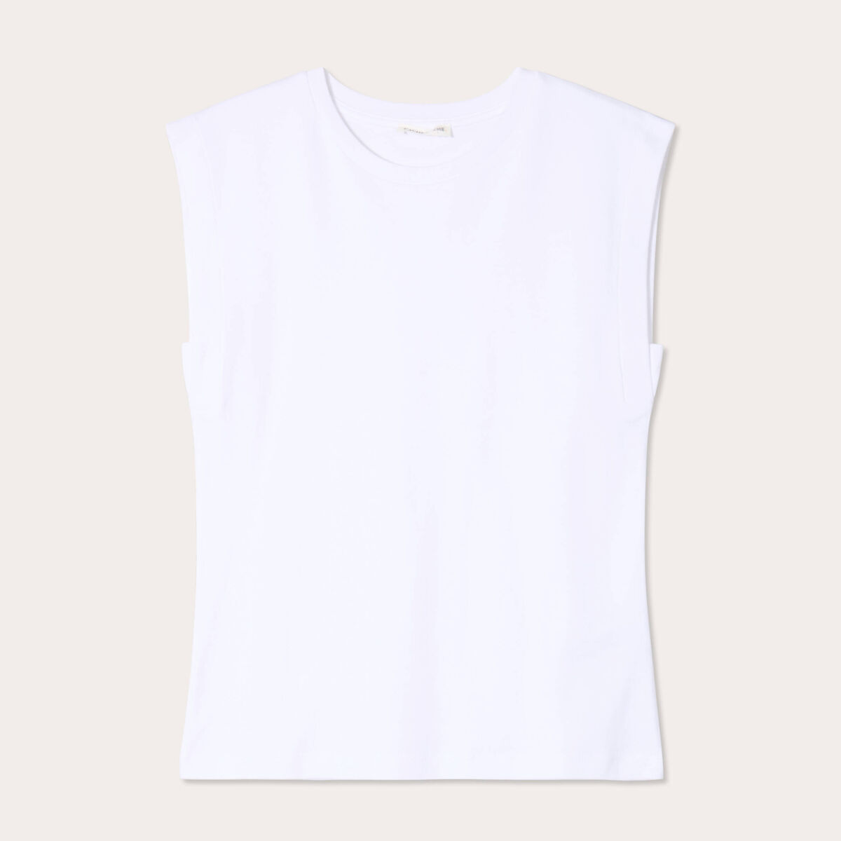 T-shirt col rond sans manches blanc femme