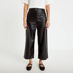 Pantalon bootcut 3/4 taille haute noir femme