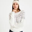 Pull manches longues ecru femme