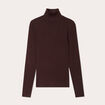 Pull c&ocirc;tel&eacute; col roul&eacute; marron fonc&eacute; femme