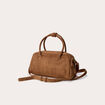 Sac aspect daim marron fonc&eacute; femme