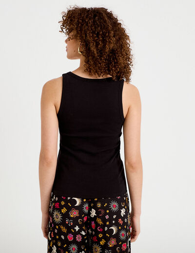 D&eacute;bardeur c&ocirc;tel&eacute; ajust&eacute; col v noir femme