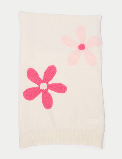 &Eacute;charpe plaid &agrave; relief ecru femme