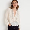 Blouse maille fantaisie ecru femme