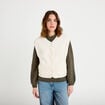 Gilet sans manches effet polaire ecru femme