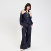 Blouse col chemise manches longues denim brut femme