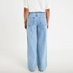 Jean wide leg broderie taille haute bleu femme