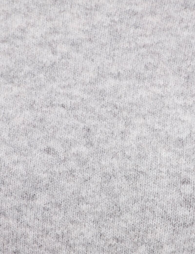 Pull col rond manches longues gris clair femme