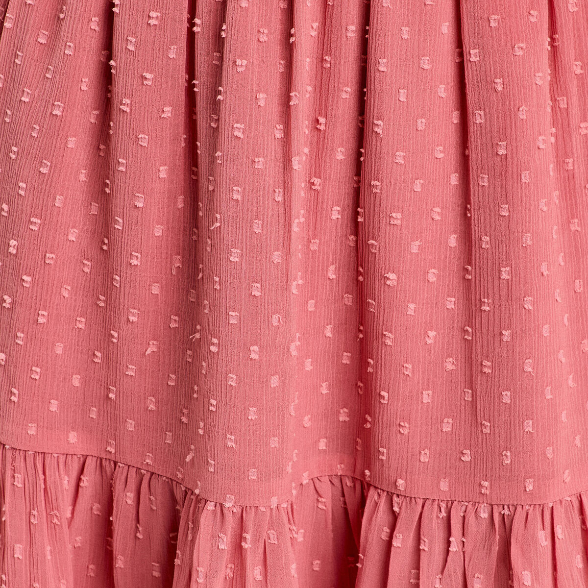 Robe &eacute;vas&eacute;e plumetis vieux rose femme