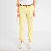 Pantalon chino 7/8&egrave;me jaune pastel femme