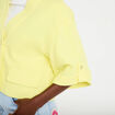 Veste ample pliss&eacute;e manches 3/4 jaune citron femme