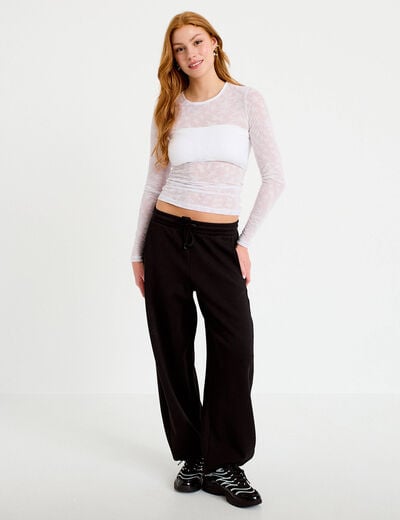 Jogging large taille standard noir femme