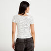 T-shirt c&ocirc;tel&eacute; blanc femme