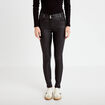 Pantalon skinny enduit denim noir enduit femme