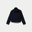 Veste chin&eacute;e col montant manches longues bleu marine femme