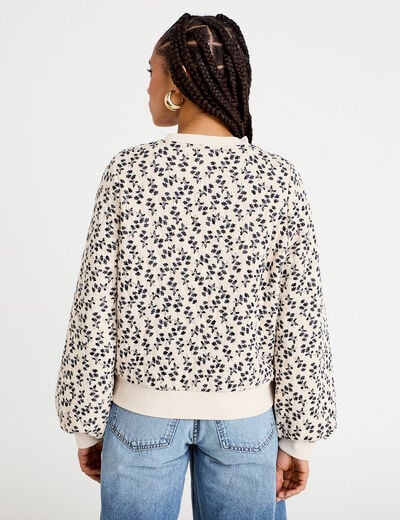 Bomber manches longues blanc femme
