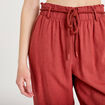 Pantalon droit 7/8&egrave;me taille haute vieux rose femme