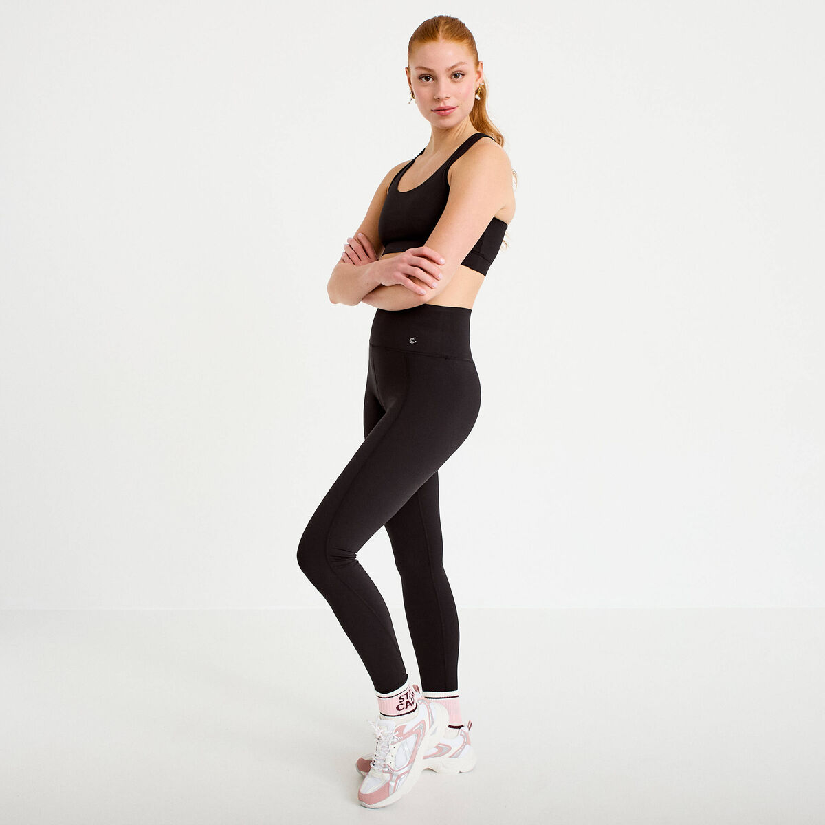 Legging taille haute activewear noir femme