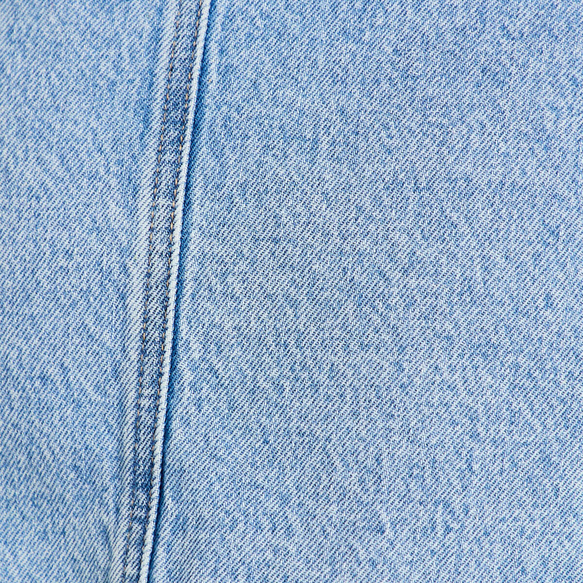 Jupe-short trap&egrave;ze en jean denim triple stone femme