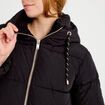 Doudoune droite cropped &agrave; capuche noir femme