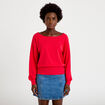 Pull ample manches longues fin rouge femme