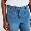Jean wide leg cropped taille haute denim double stone femme