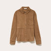 Chemise aspect daim marron clair femme