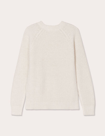 Pull manches longues ecru femme