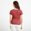 T-shirt d&eacute;tail noeud vieux rose femme