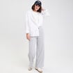 Pantalon large style jogging gris clair femme
